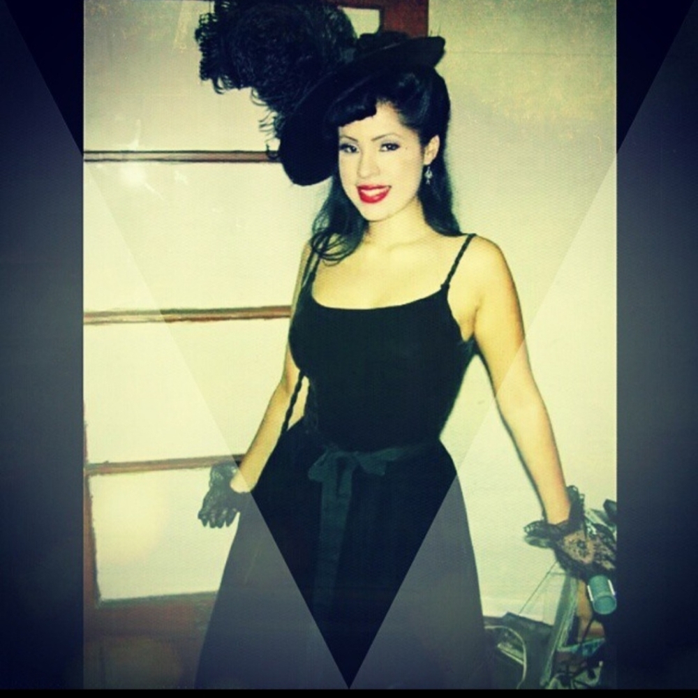 Vintage Black Velvet Party Dress